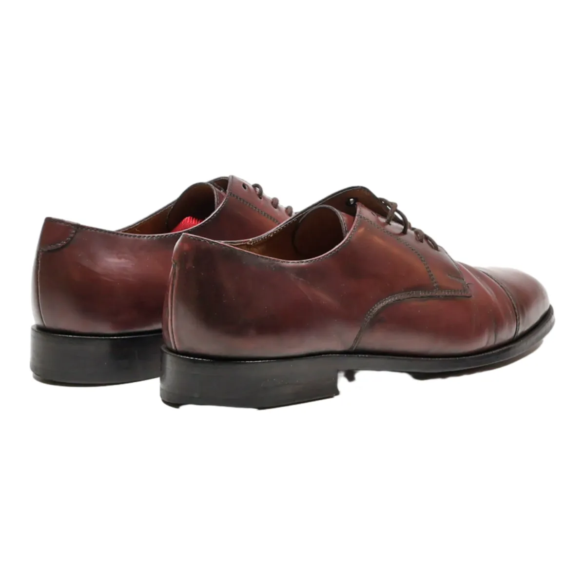 COLE HAAN Derby Shoes Maroon Leather Mens UK 9