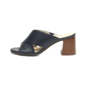 Cole Haan Peep Toe Leather Black Colour For Women