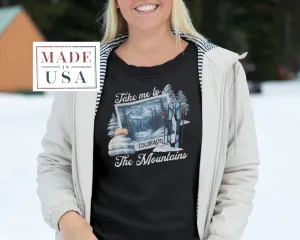 Colorado Winter Skiing T-Shirt, Mountain Ski Gear Tee, Colorado Souvenir Shirt, Winter Sport Shirt, Snowy Mountains Tee, Ski Trip Sweatshirt
