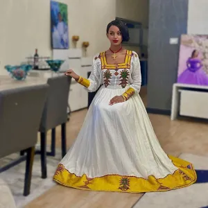 Colorful Habesha Kemis Handwoven Habesha Dress Ethiopian traditional dress Eritrean Dress