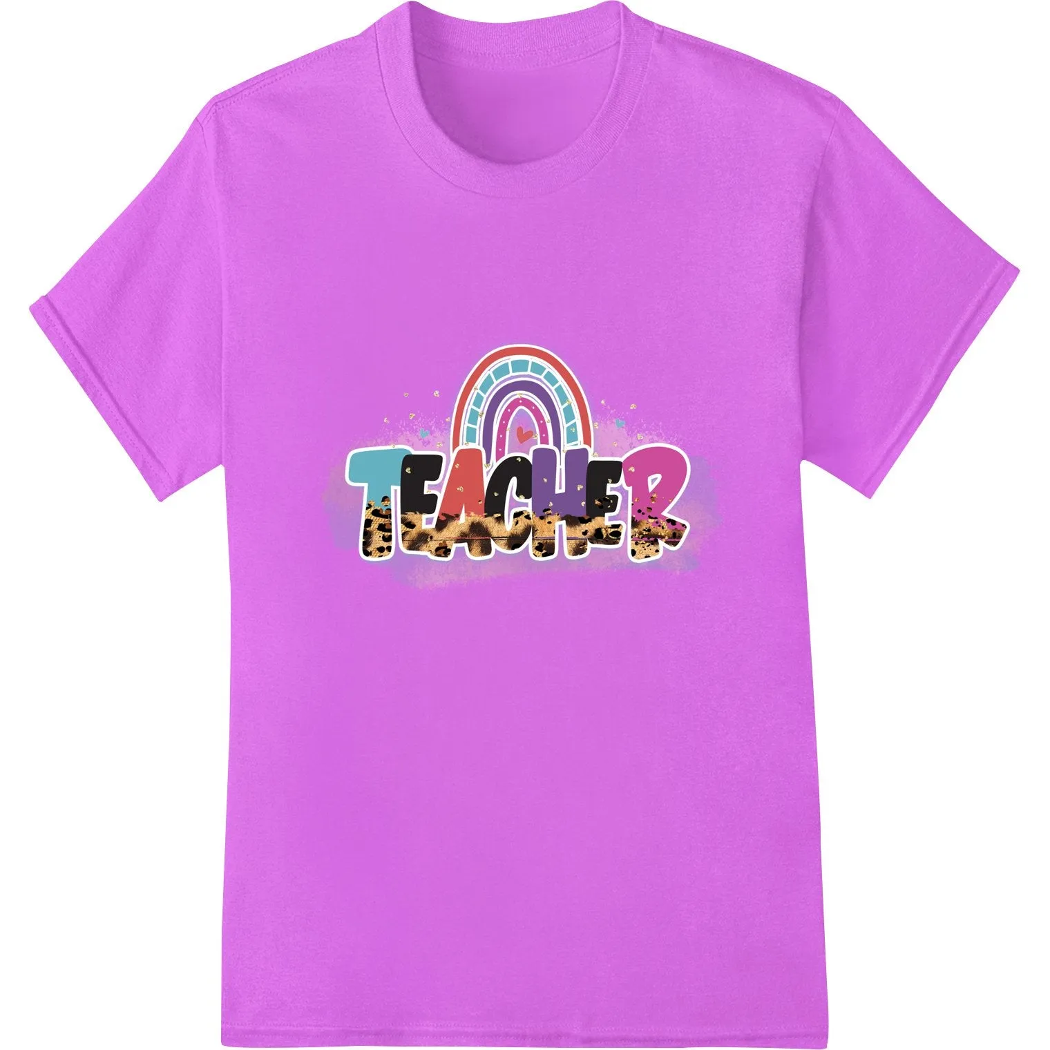 Colorful Rainbow 'Teacher' Design - DTF Print Transfer