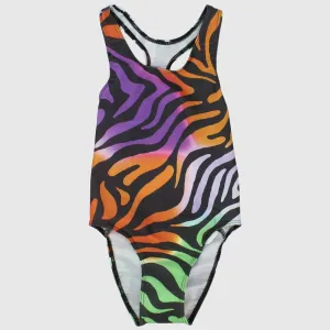 Colorful Tiger Skin One-Piece Swim Suit
