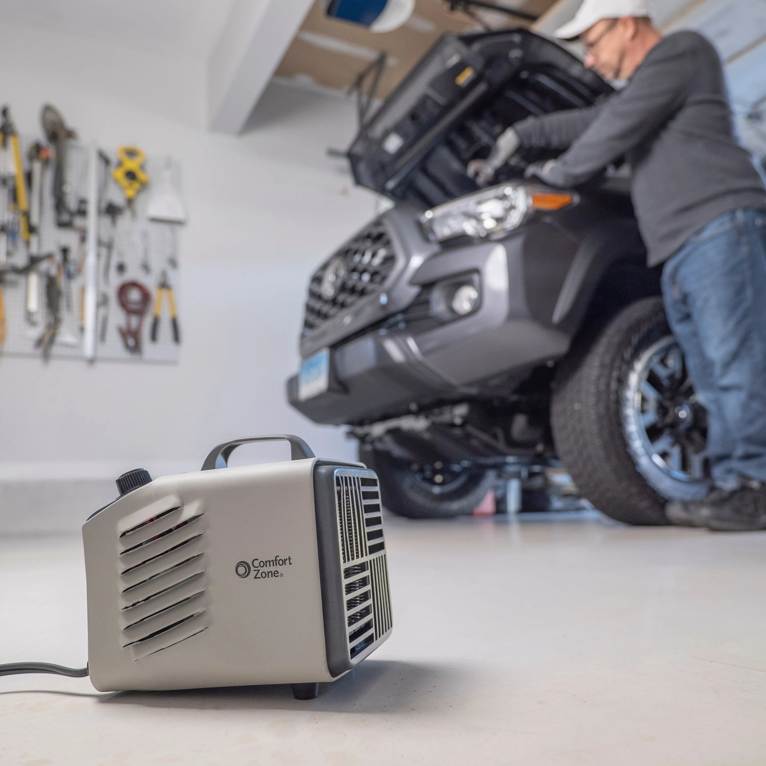 Comfort Zone Compact Utility Heater in Grey