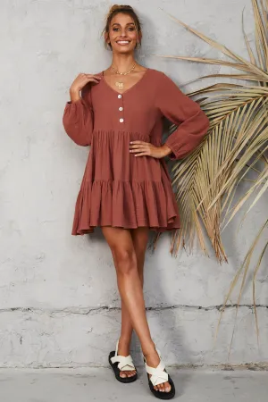 Comfortable Silence Dress Brown