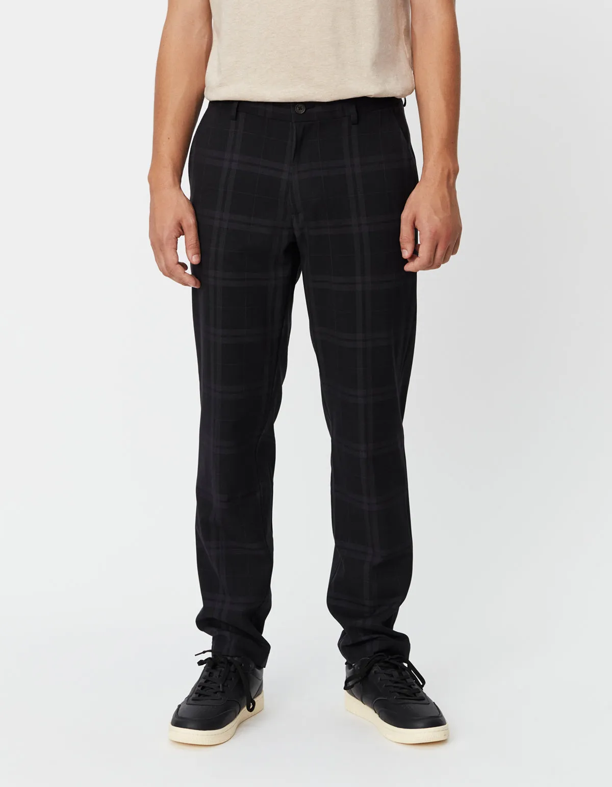 Como Reg Check Wool Mélange Suit Pants - Charcoal/Grey