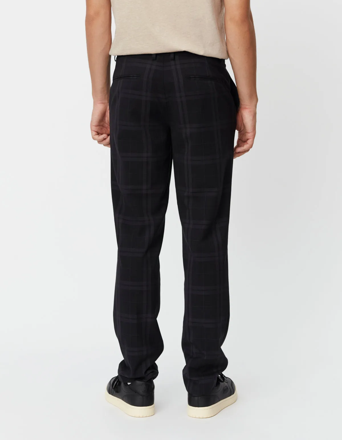 Como Reg Check Wool Mélange Suit Pants - Charcoal/Grey