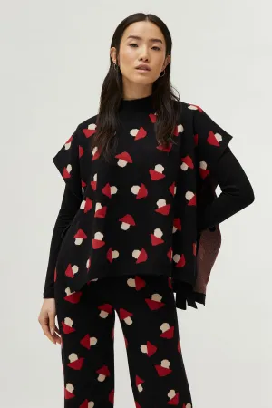 Stylish Open-Sided Knitted Cape with Mushroom Design by Compañia Fantastica
