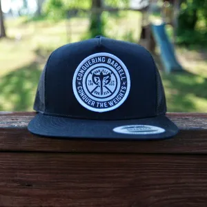 Conquering Barbell Logo - 5-Panel-Trucker Snapback