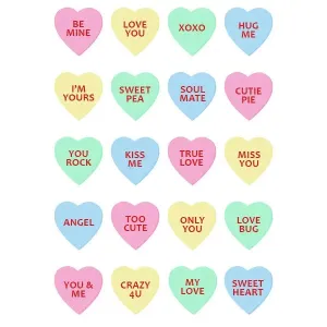 Conversation Candy Hearts Edible Icons
