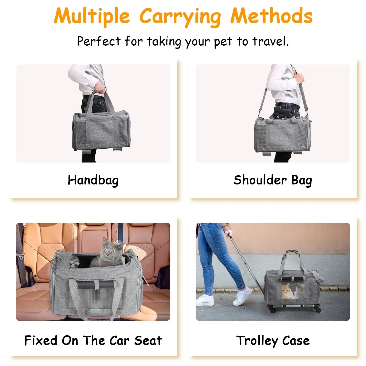Convertible Rolling Dog Carrier with Handle