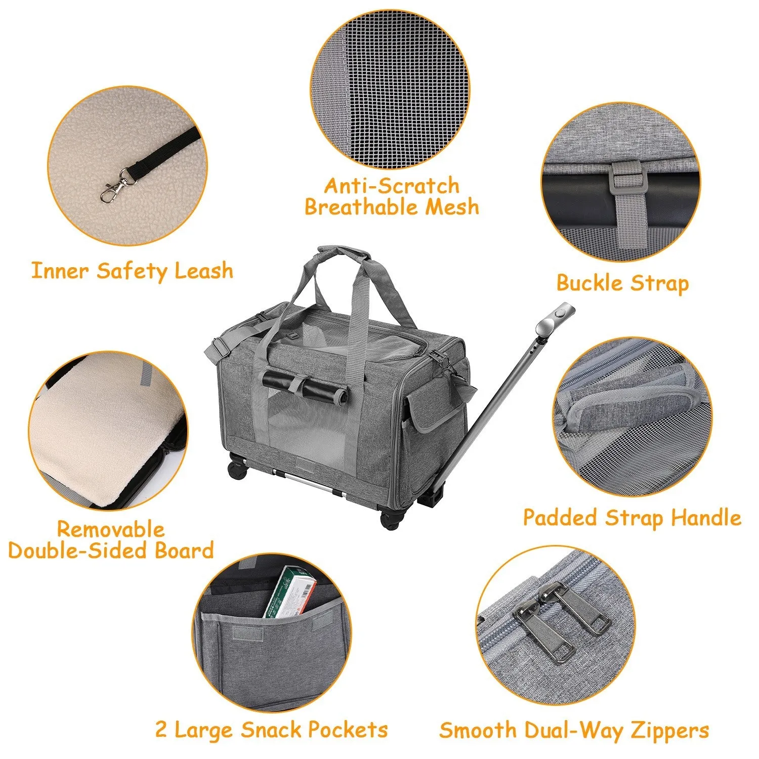 Convertible Rolling Dog Carrier with Handle