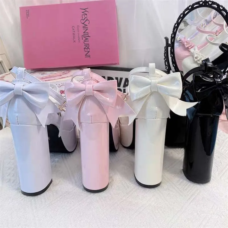 Cookie Sauce Star Bow Classic Platform Bow High Heels Shoes