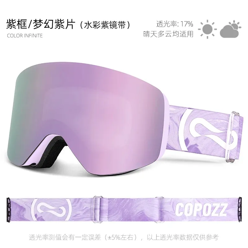 COPOZZ Professional Winter Ski Goggles Magnetic Quick-Change Double Layers Anti-Fog Snowboard goggles Men Women Ski Equipment