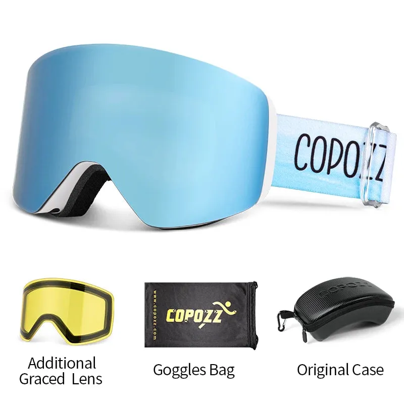 COPOZZ Professional Winter Ski Goggles Magnetic Quick-Change Double Layers Anti-Fog Snowboard goggles Men Women Ski Equipment