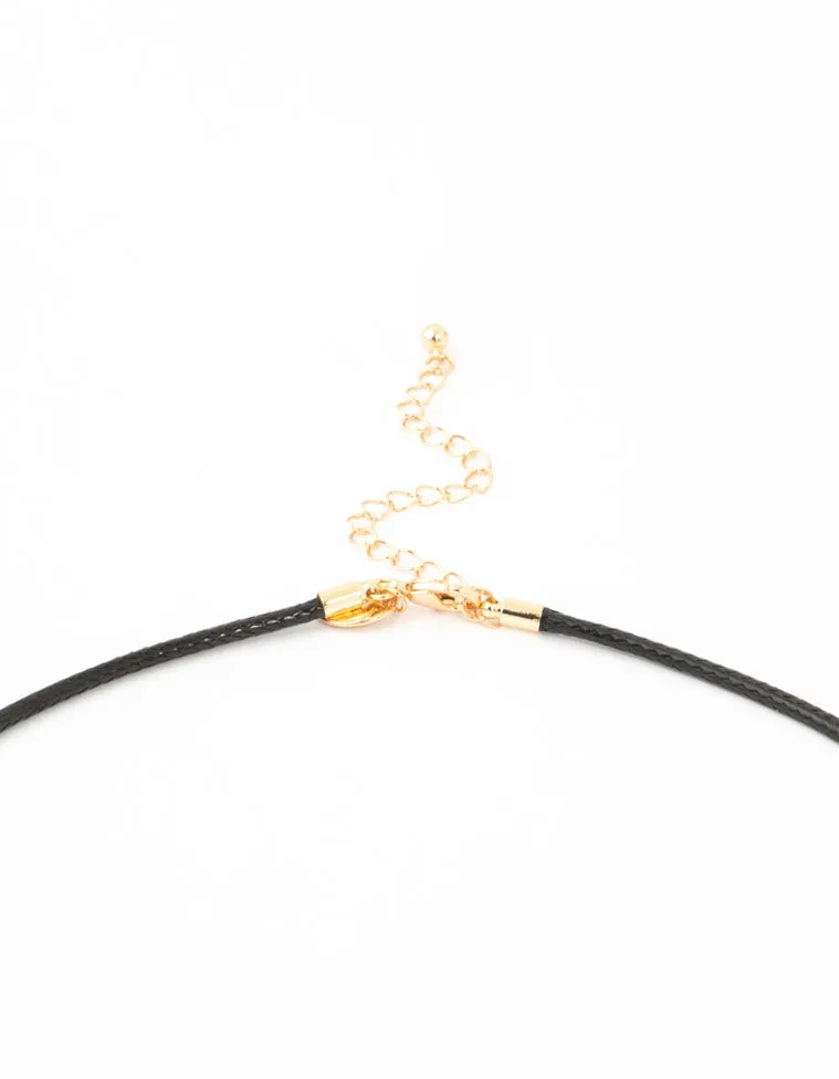 Cord Layered Oval Good Station Necklace