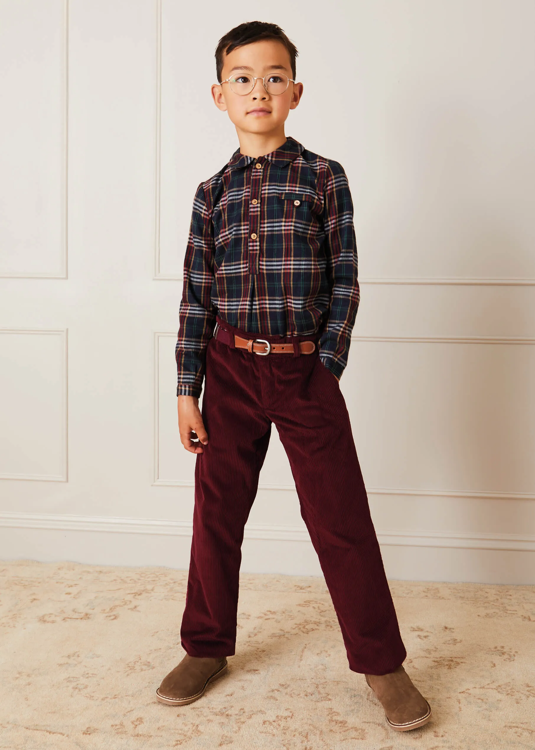 Corduroy Trousers in Burgundy (4-10yrs)