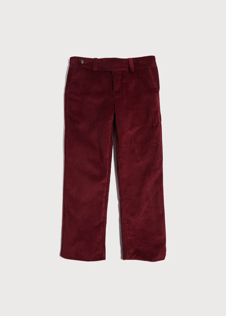 Corduroy Trousers in Burgundy (4-10yrs)