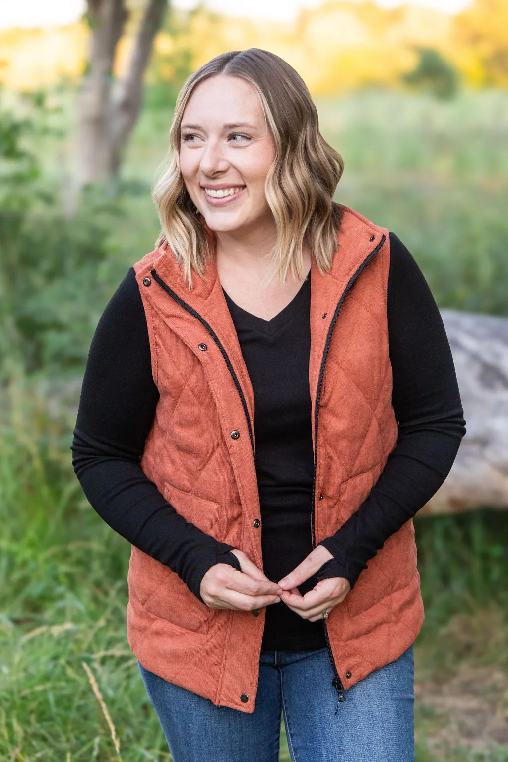 Corduroy Vest - Pumpkin by Michelle Mae
