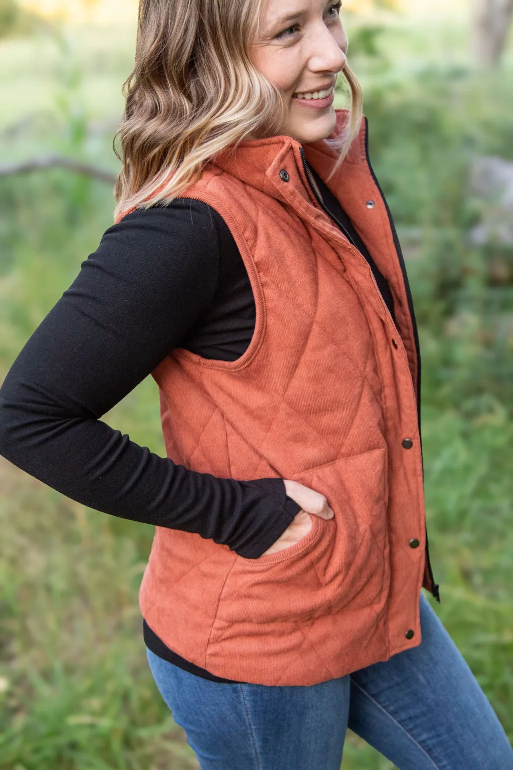 Corduroy Vest - Pumpkin by Michelle Mae
