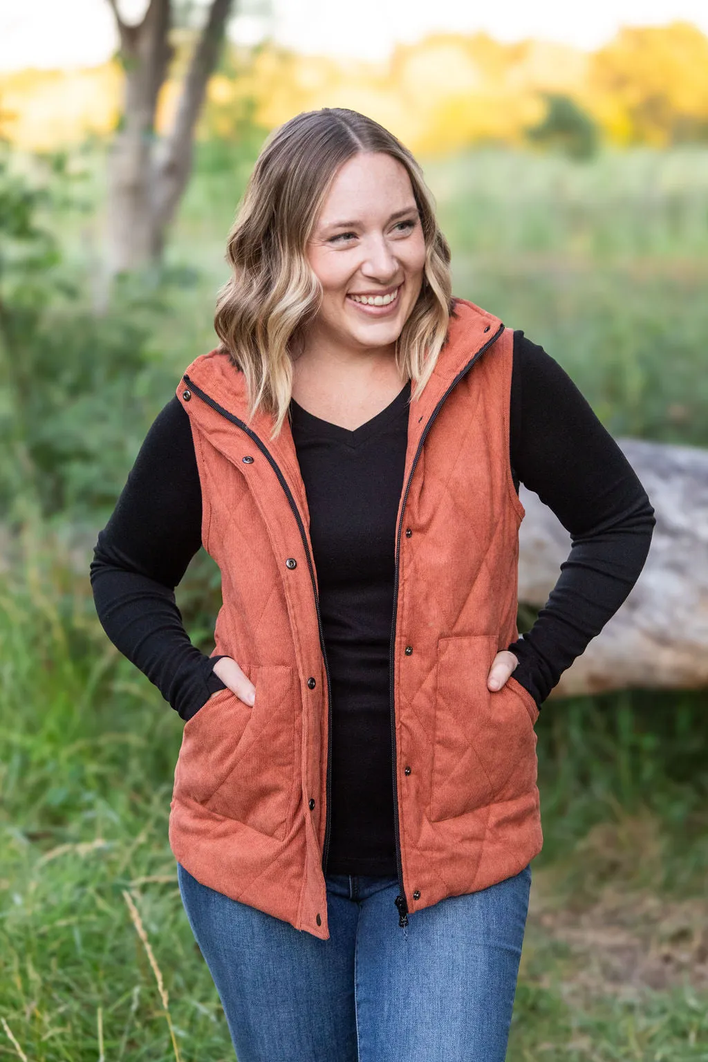 Corduroy Vest - Pumpkin by Michelle Mae