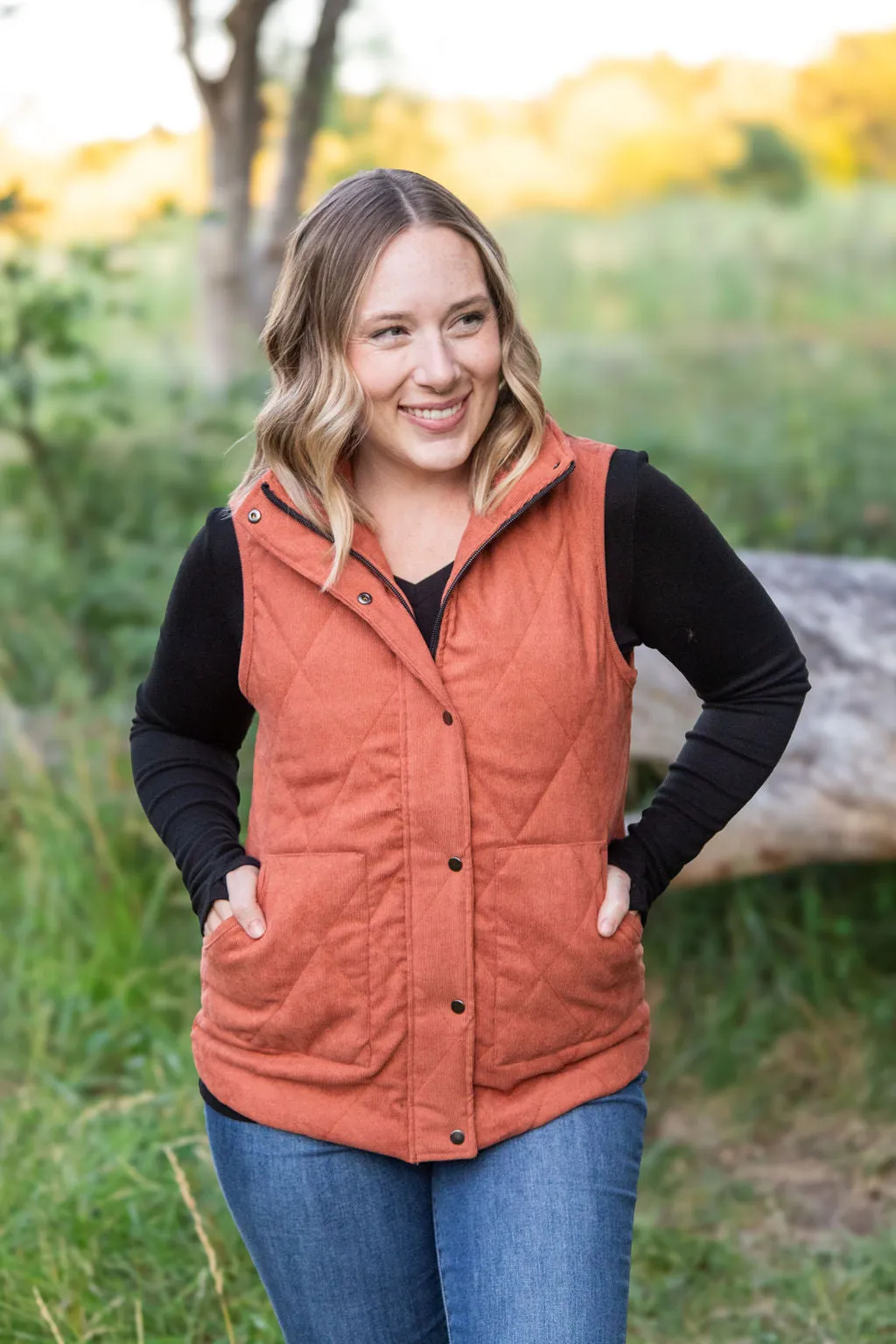 Corduroy Vest - Pumpkin by Michelle Mae