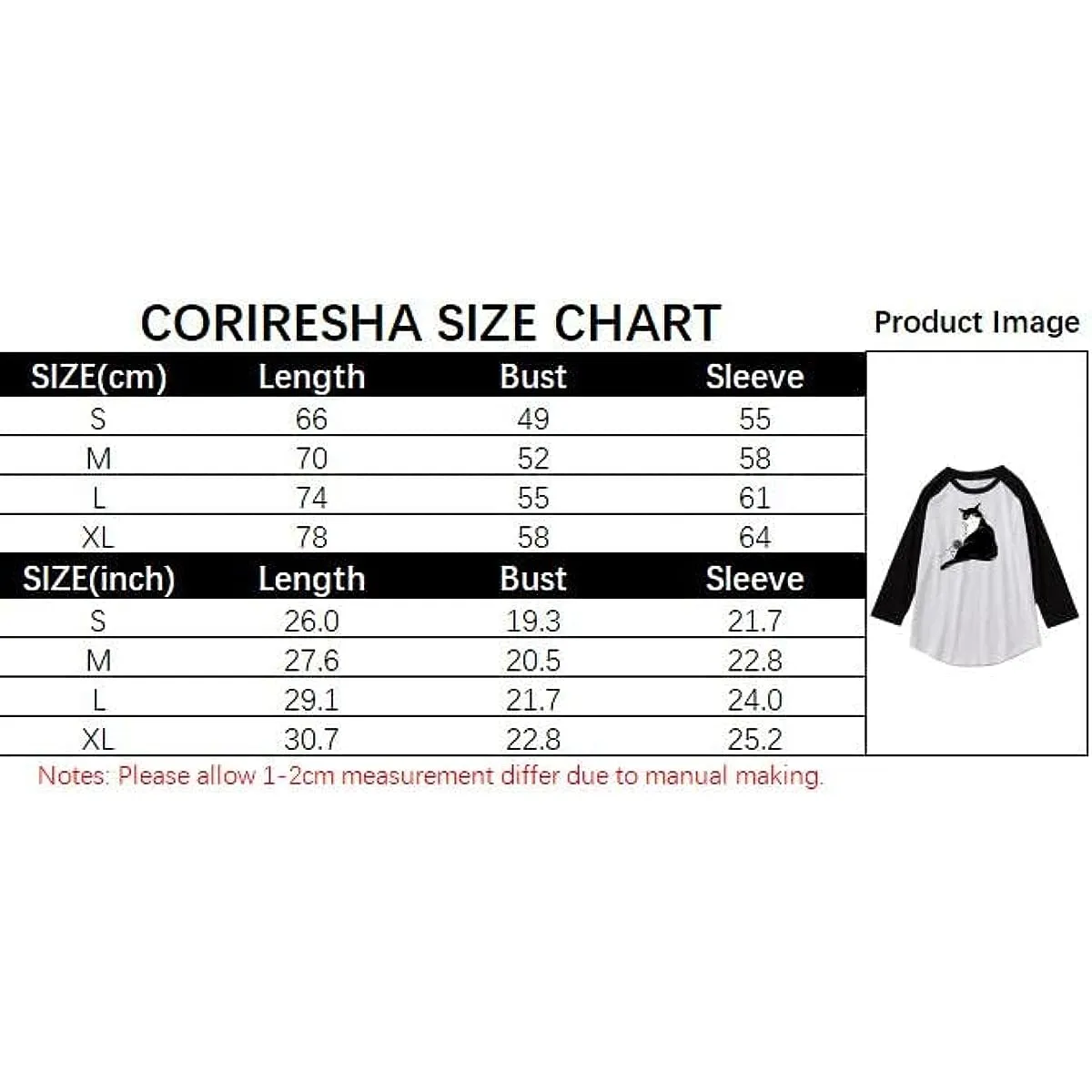 CORIRESHA Men's Cute Cat T-Shirt Raglan Sleeves Round Neck Curved Hem Casual Tops
