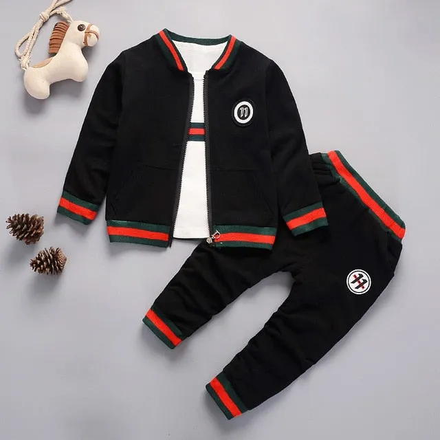 Cotton 3pcs outfits children's sports suit kids tracksuit outfits bebe boys clothes