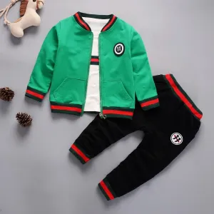 Cotton 3pcs outfits children's sports suit kids tracksuit outfits bebe boys clothes