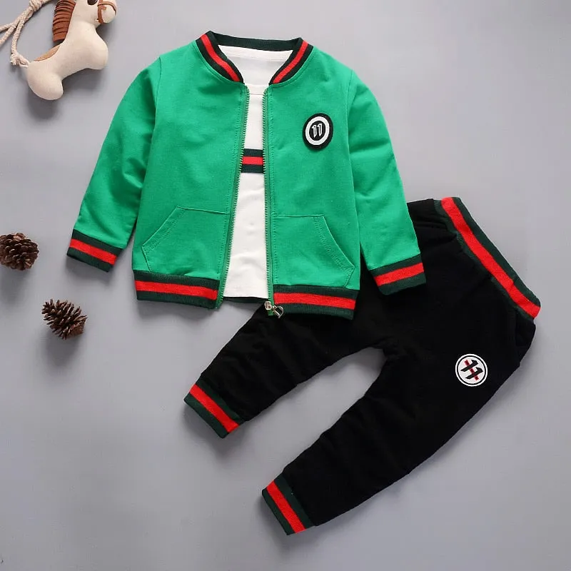 Cotton 3pcs outfits children's sports suit kids tracksuit outfits bebe boys clothes