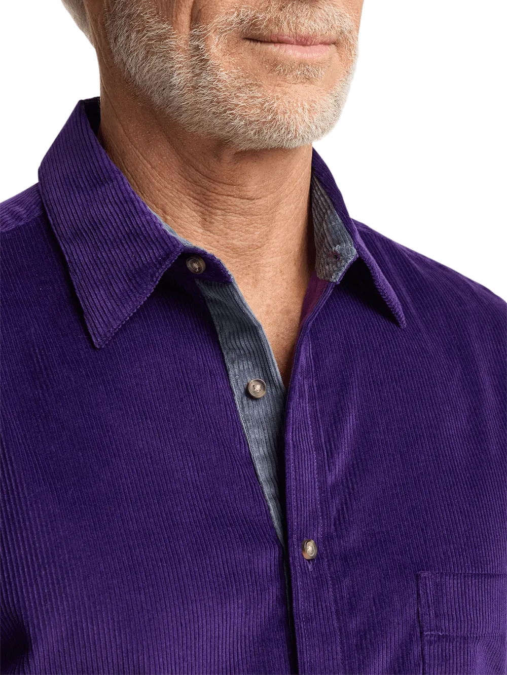 Cotton Corduroy Casual Shirt - Purple