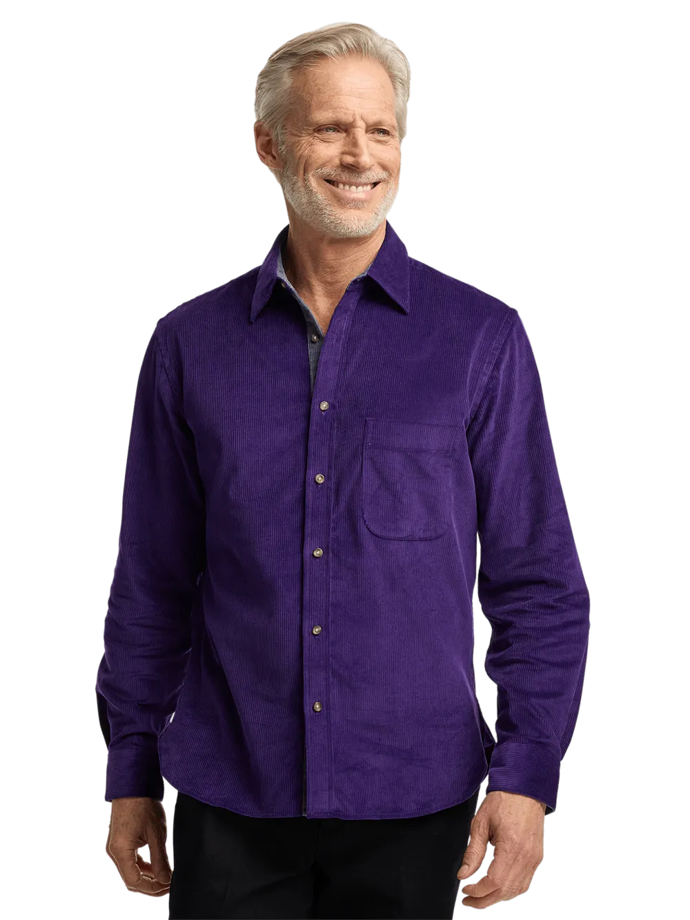 Cotton Corduroy Casual Shirt - Purple