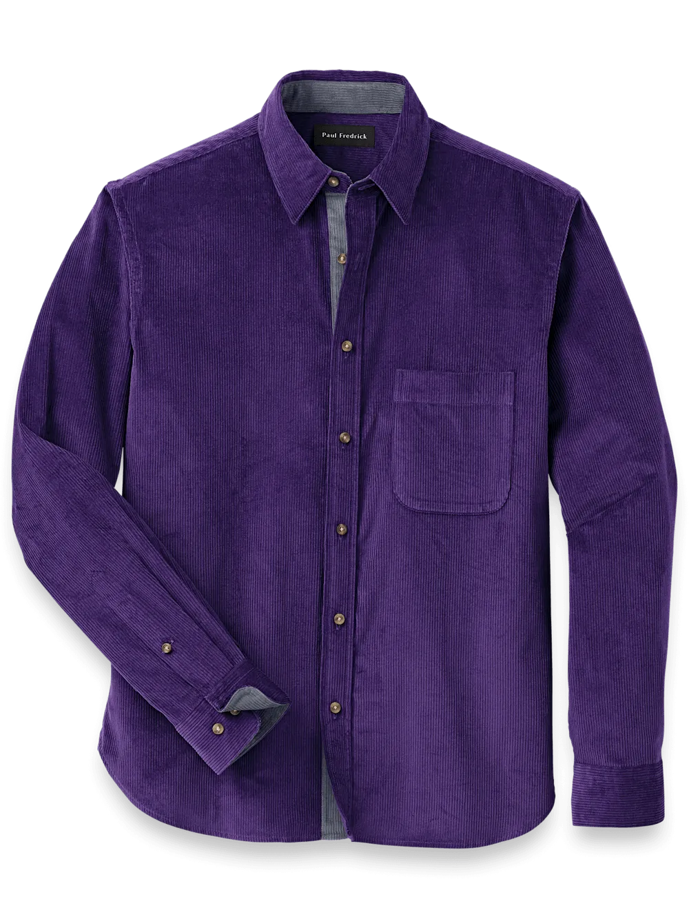 Cotton Corduroy Casual Shirt - Purple