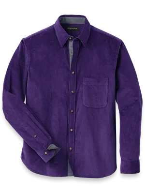 Cotton Corduroy Casual Shirt - Purple