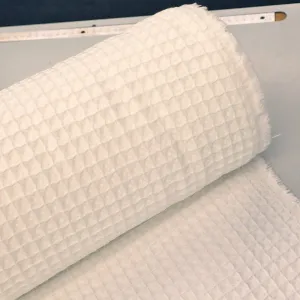 Cotton Double Gauze - Waffle Texture - Bright White