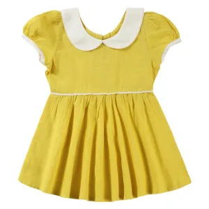 Cotton Dress For Baby Girls | Yellow