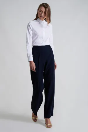 Cotton elastane lace collar shirt