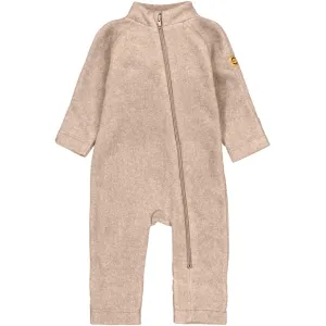 Cotton Fleece Baby Suit - Warm Taupe