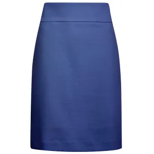 Cotton Knit Pull on Skirt in Deep Ocean Blue