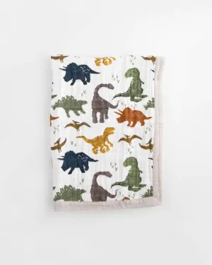 Cotton Muslin Baby Blanket - Dino Friends