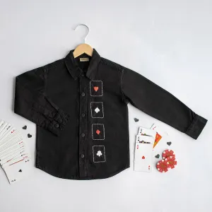Cotton Party Shirt | Poker Themed | Black