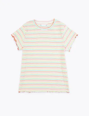 Cotton Rainbow Striped T-Shirt