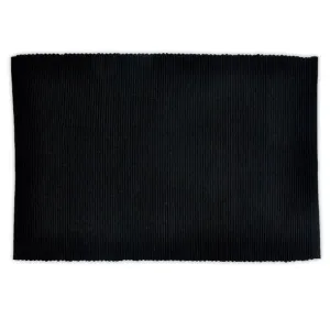 Cotton Ribbed Placemats - Black