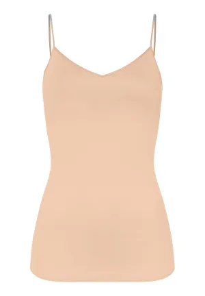 Cotton Seamless Padded Cotton Camisole | Beige 71605-274