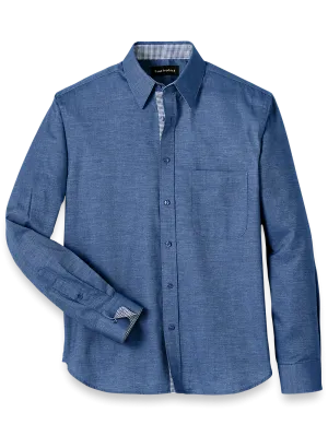 Cotton Solid Casual Shirt - Blue
