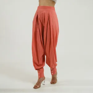 Cotton Solid Pant For Women | Pink