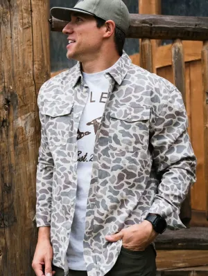 Cotton Twill Button Up - Classic Deer Camo