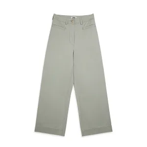Cotton Wide Leg Pants Flint Grey