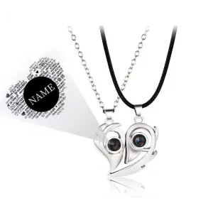 Couple Necklaces-I Love You Necklace 100 Languages- Projection Necklace