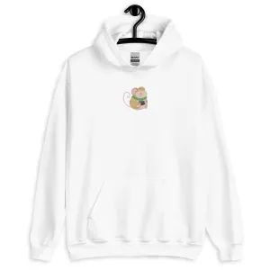 Cozy Christmas Mouse | Embroidered Unisex Hoodie | Cozy Christmas