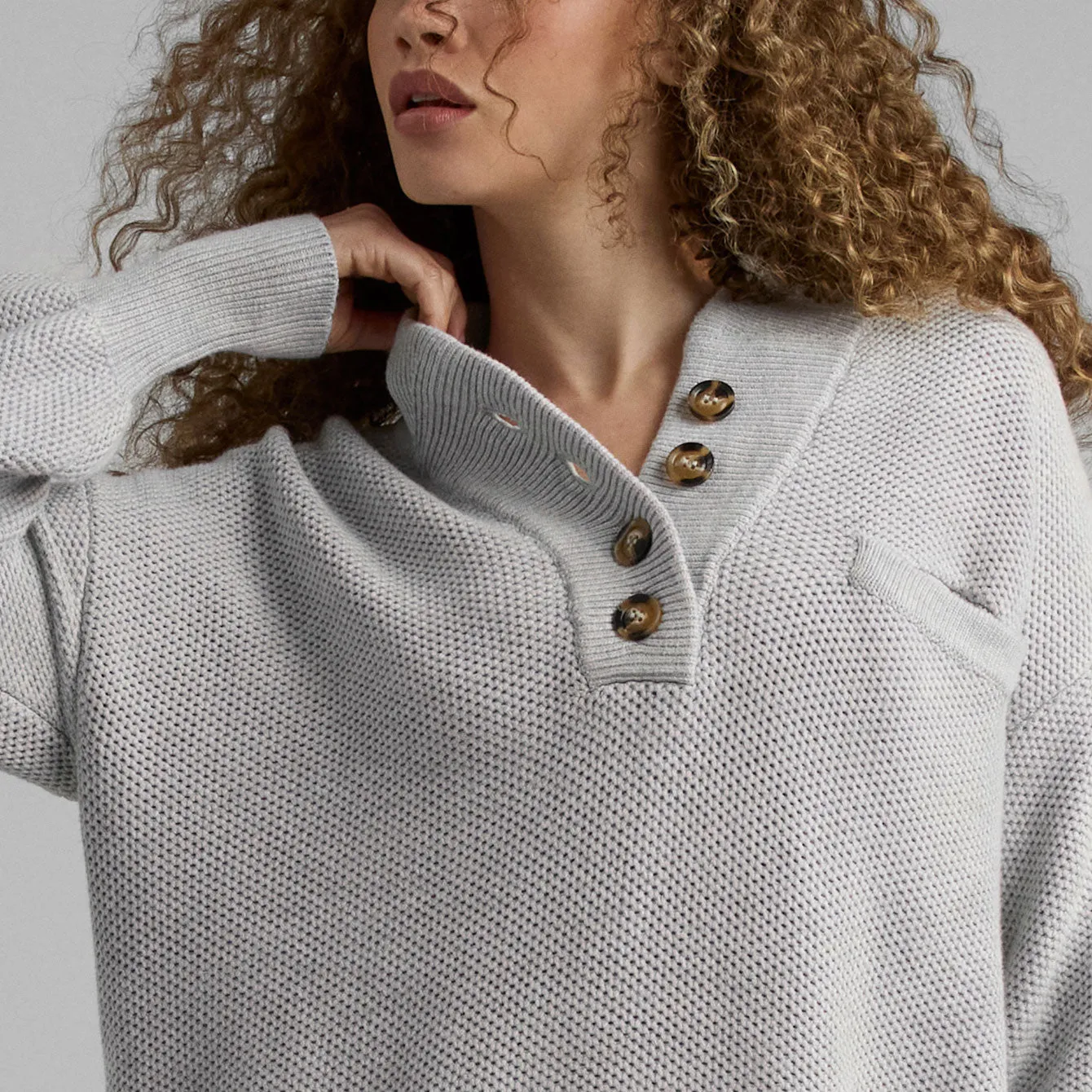 Cozy Cotton Silk Pocket Henley